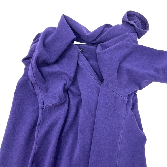 Bundle Motherhood Maternity Scoop Neck 3/4 Sleeve Tops Sz L Purple Teal Stretch - Picture 10 of 11
